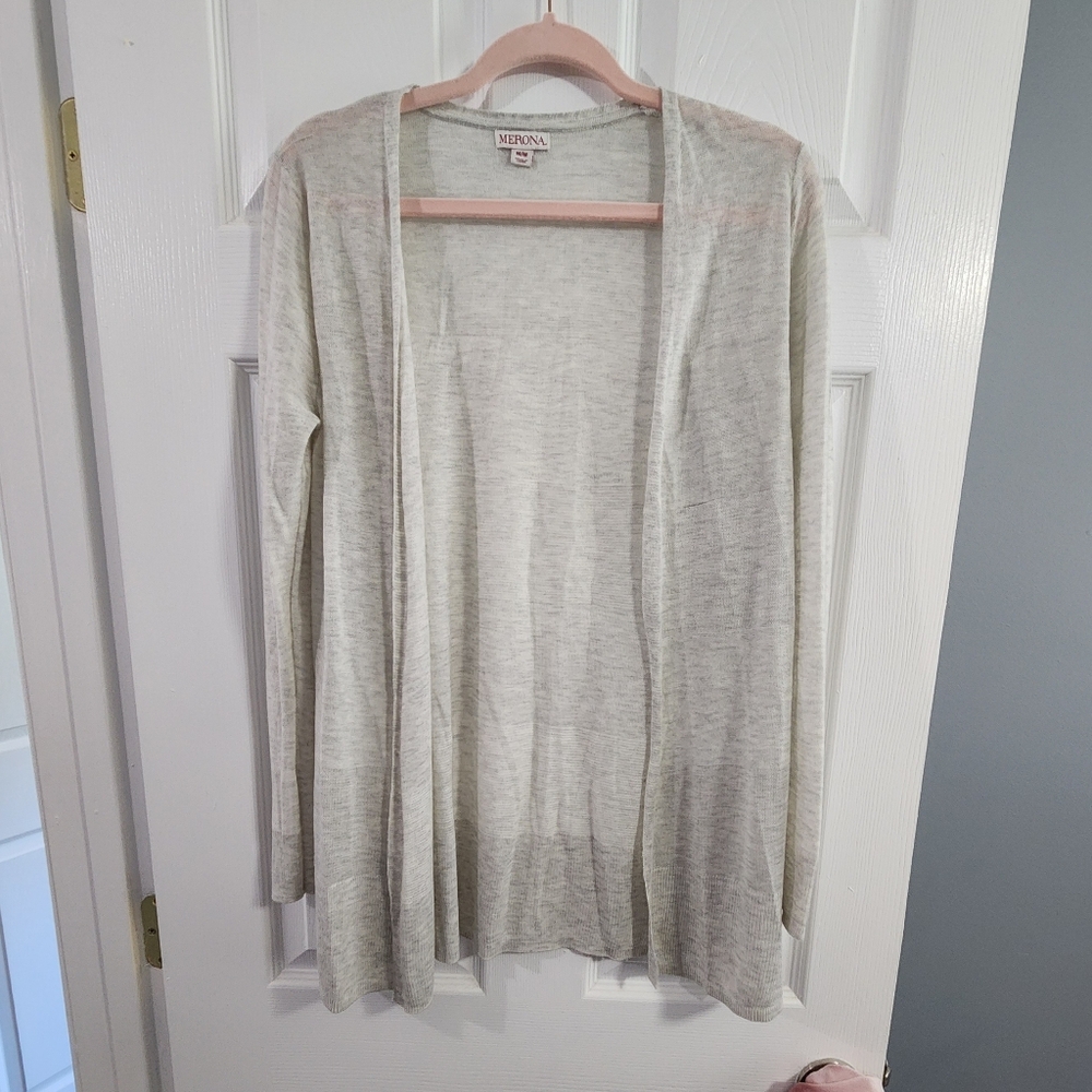 Merona Open-Front Lightweight Cream Cardigan